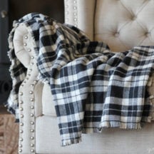 Make a cozy Flannel Fringe Blanket - so simple, you could even make this no-sew!
