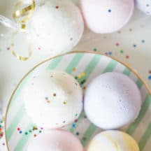 Make surprise DIY bath bombs even more awesome by adding confetti and/or small toys for the most awesome kid's bath experience!