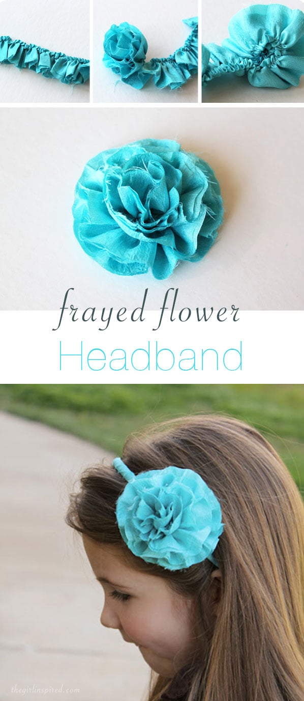 Frayed Flower Headband - this style fabric flower would be cute on a headband or as a brooch, even on a bag!