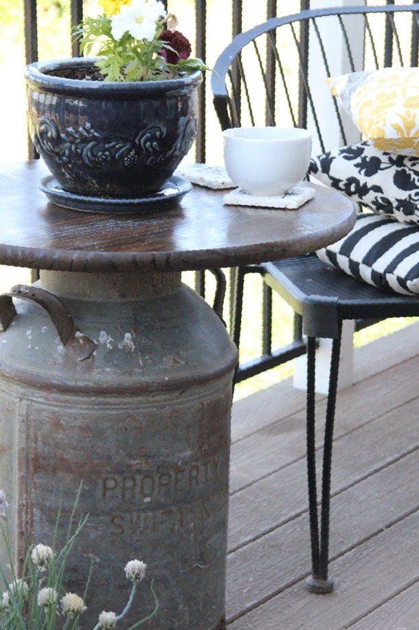 Antique Milk Can Side Table Girl Inspired