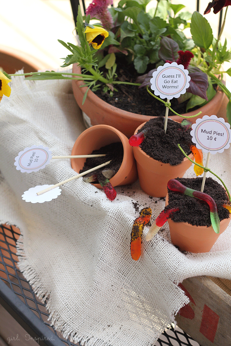FREE printable for dirt pudding cup signs