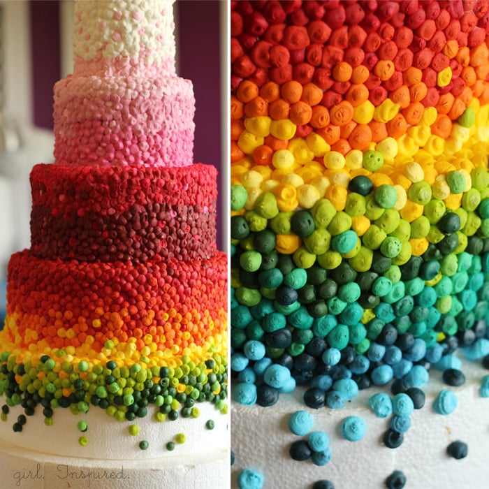 Construction of a Rainbow Cake by Girl. Inspired.