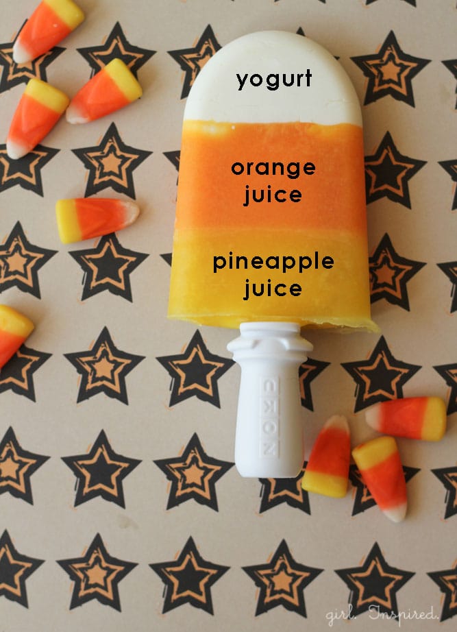 Candy Corn Popsicles - Fun and SUPER HEALTHY for the kids!