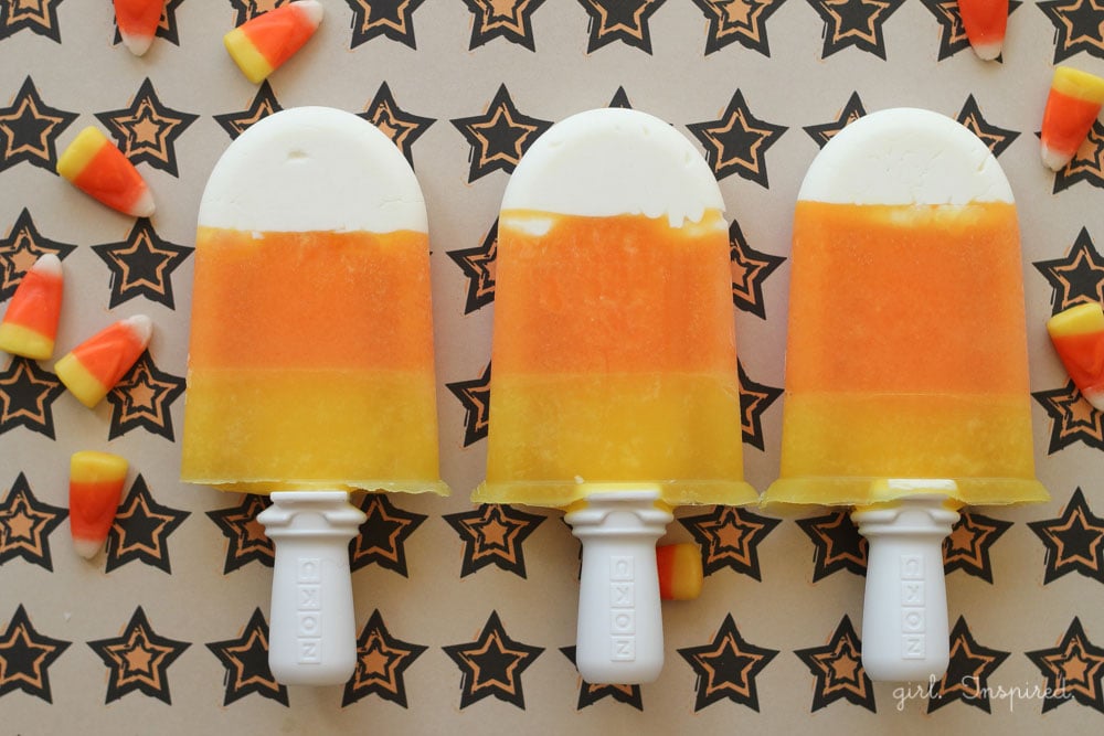Candy Corn Popsicles - Fun and SUPER HEALTHY for the kids!
