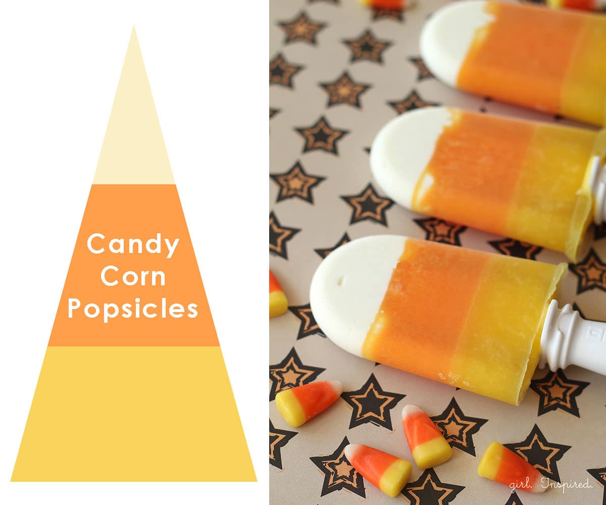 Candy Corn Popsicles - Fun and SUPER HEALTHY for the kids!