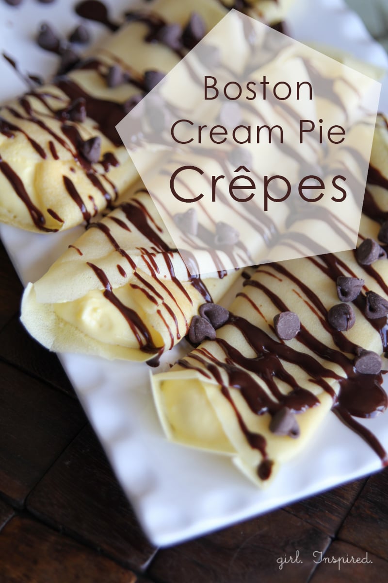 Boston Cream Pie Dessert Crepes - perfect for special occasions, bridal showers, anniversaries