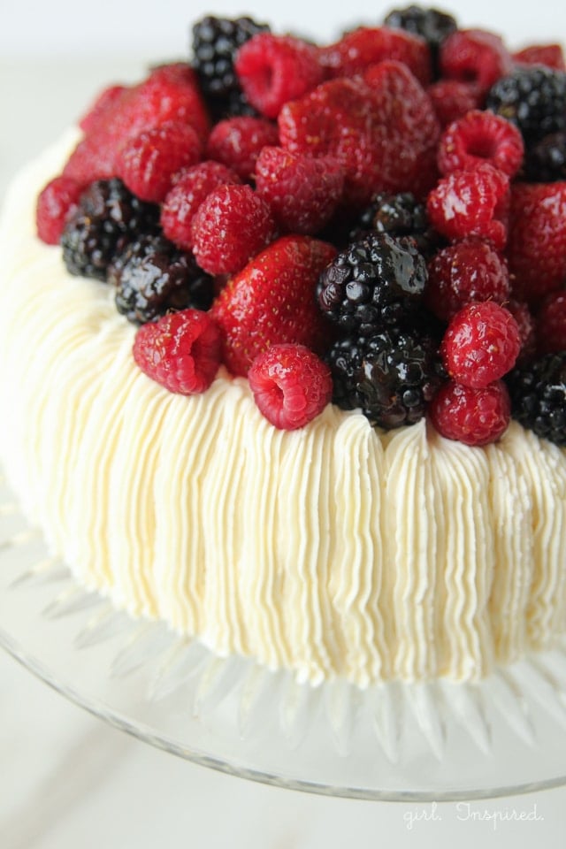 Berry Topped Cake - so easy to decorate with stunning results.