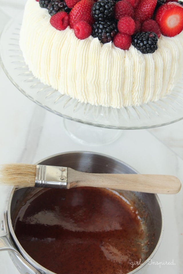 Berry Topped Cake - so easy to decorate with stunning results.