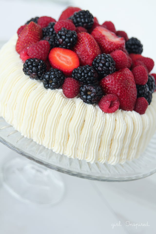 Berry Topped Cake - so easy to decorate with stunning results.