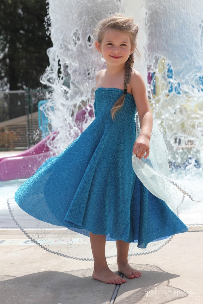 Elsa in blue clearance dress