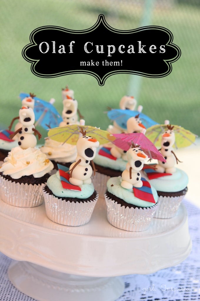 Olaf Cupcakes - make these adorable cupcake toppers - ANYONE can do it!