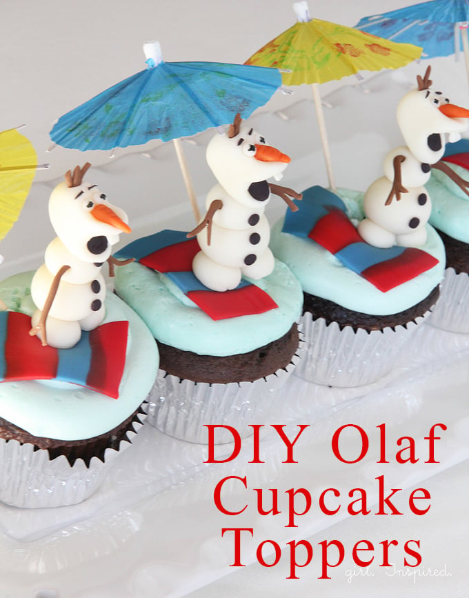 Olaf Cupcakes - make these adorable cupcake toppers - ANYONE can do it!