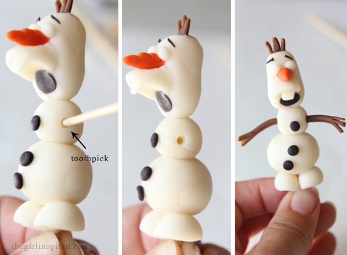 Olaf Cupcakes - make these adorable cupcake toppers - ANYONE can make these!