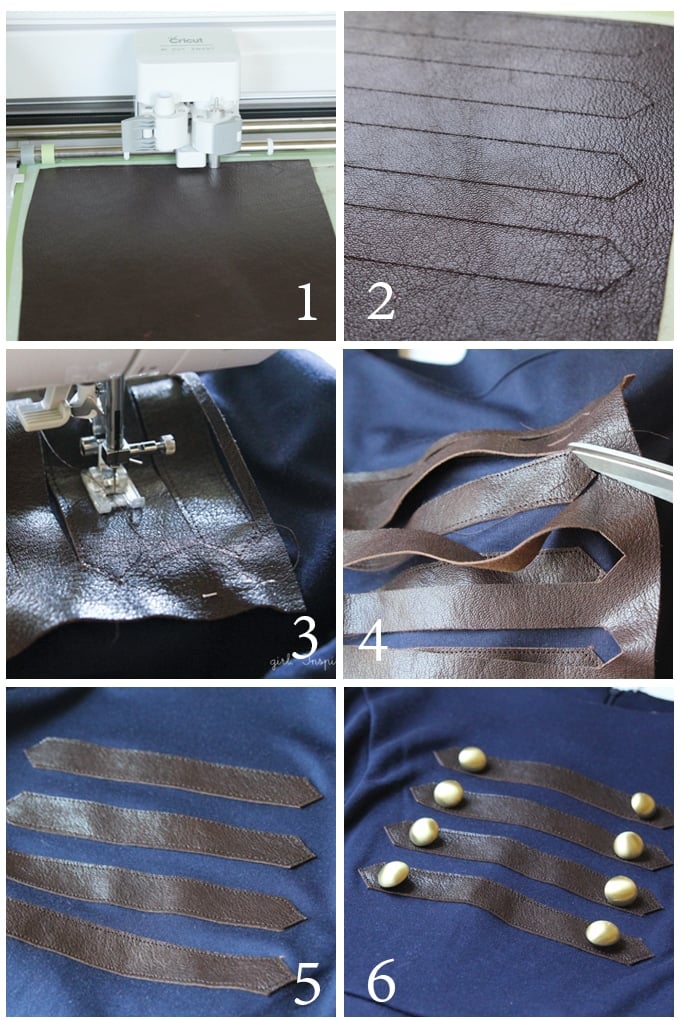 Step by Step Instructions - Embellish ready to wear garments with leather accents!