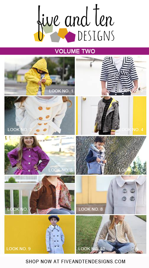 Children's Jacket Pattern Book - available at fiveandtendesigns.com