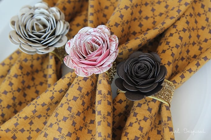 Paper Flower Napkin Rings