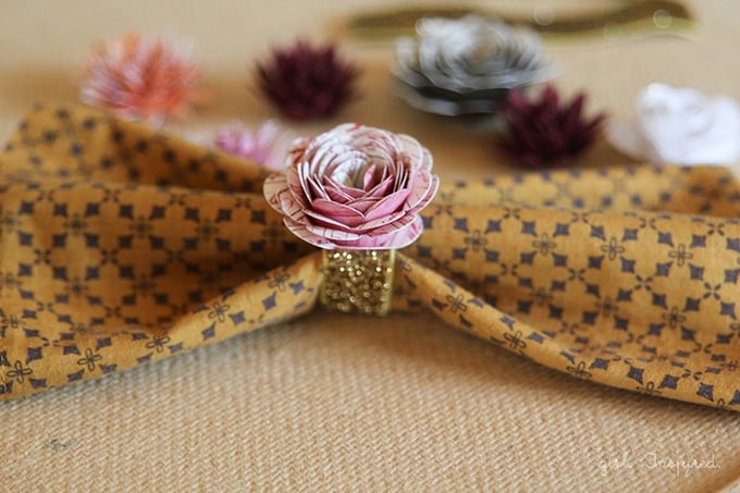 Paper Flower Napkin Rings