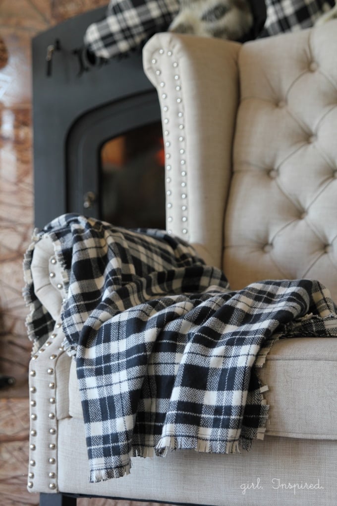 Make a cozy Flannel Fringe Blanket - so simple, you could even make this no-sew!