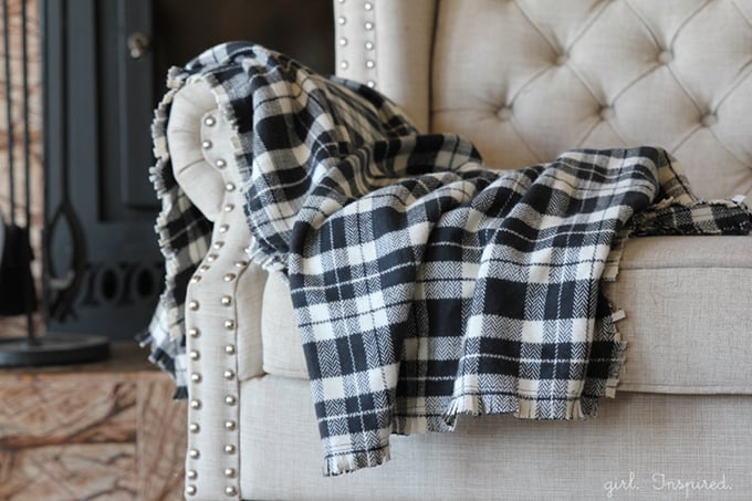 Make a cozy Flannel Fringe Blanket - so simple, you could even make this no-sew!