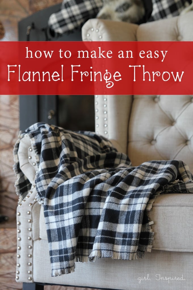 Make a cozy Flannel Fringe Blanket - so simple, you could even make this no-sew!