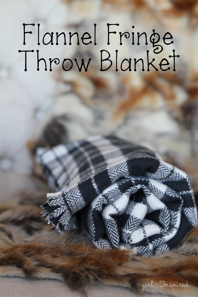 Make a cozy Flannel Fringe Blanket - so simple, you could even make this no-sew!