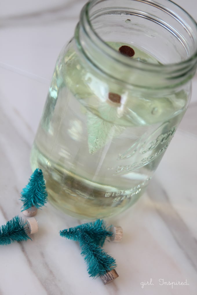 How to bleach bottle brush trees for snow globe ornaments