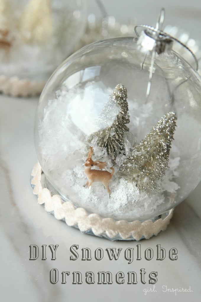 DIY Snow Globe Ornaments - girl. Inspired.