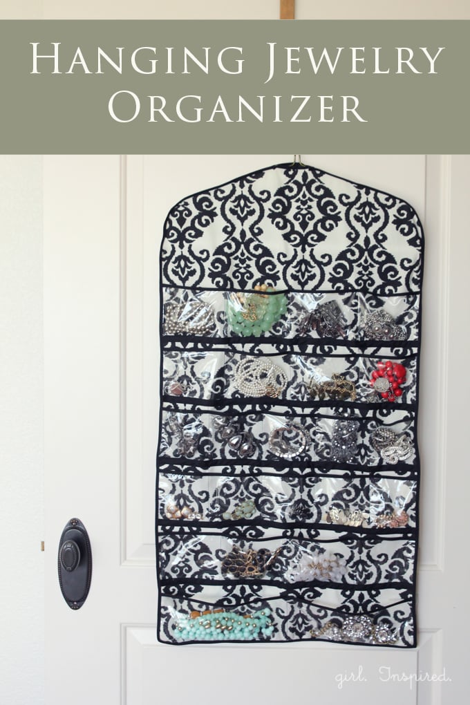 Hanging Jewelry Organizer - vinyl pockets make it easy to see and organize your jewelry!