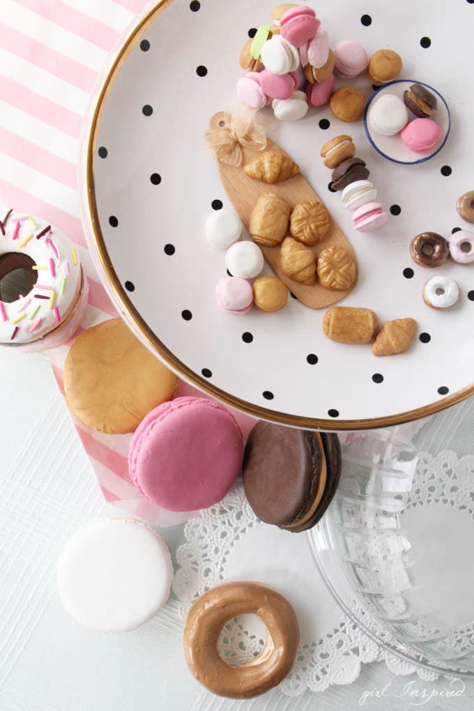 Dollhouse Miniature Donuts, Made from air dry clay.