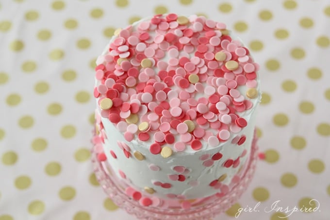 Confetti Cake - make your own edible confetti to decorate home-made or store-bought cakes! Simple and so pretty!