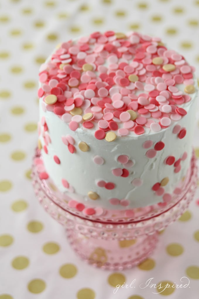 Confetti Cake - make your own edible confetti to decorate home-made or store-bought cakes! Simple and so pretty!