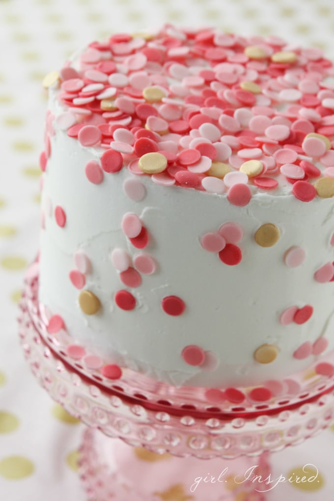 Confetti Cake - make your own edible confetti to decorate home-made or store-bought cakes! Simple and so pretty!