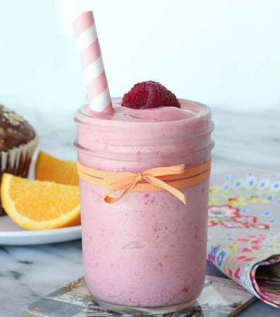 Raspberry Zing Smoothie - raspberries and orange juice pack a punch of flavor into this smoothie!
