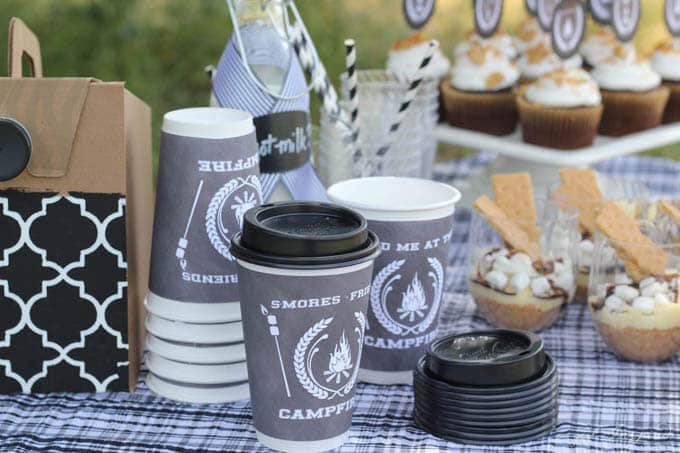 S'Mores Party - cute printable hot cup sleeves!