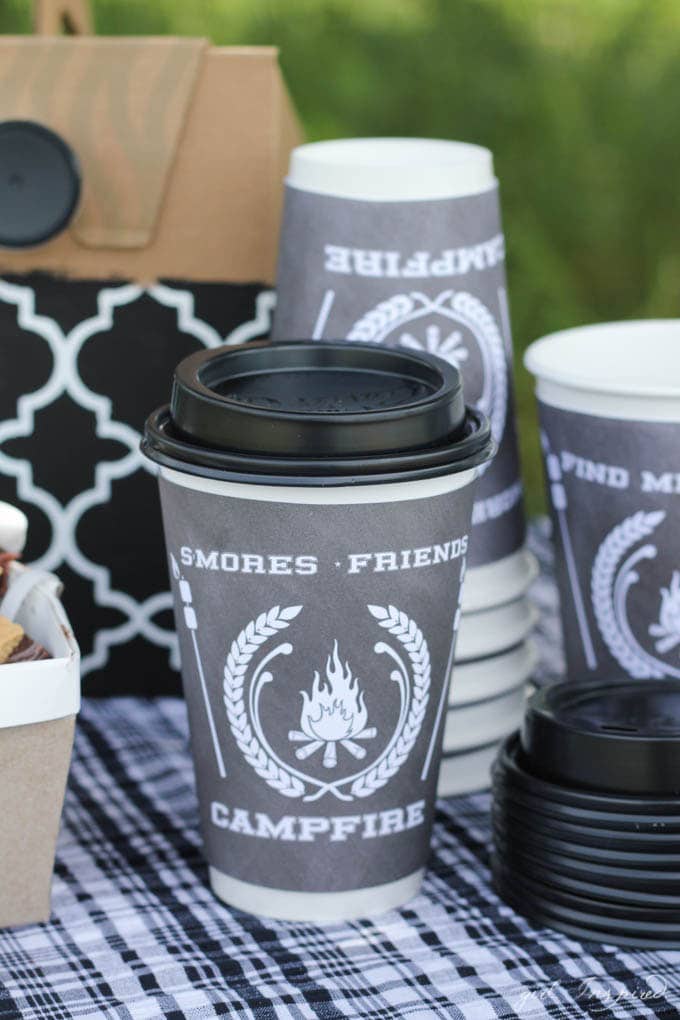 S'mores Party - cute printable hot cup sleeves!