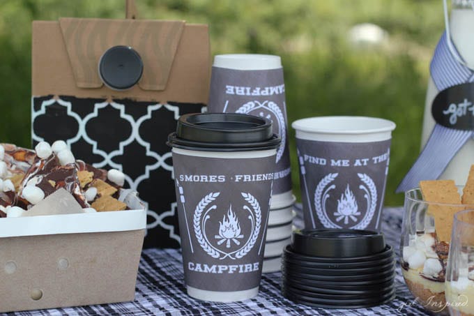 S'Mores Party - cute printable hot cup sleeves!