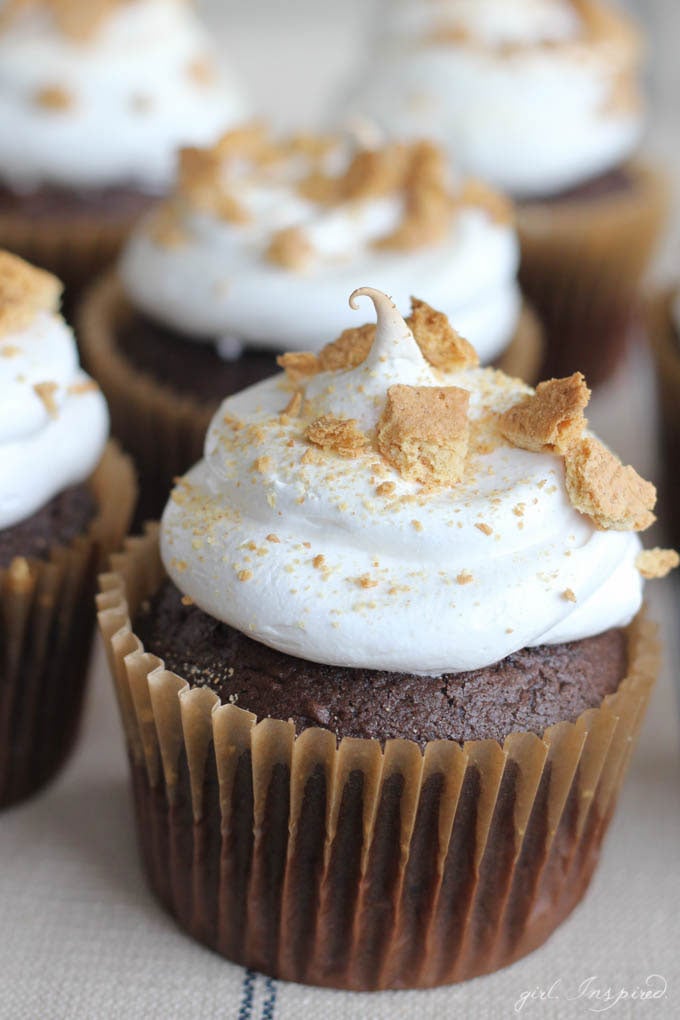 Use White Mountain Frosting to toast up some S'mores Cupcakes!