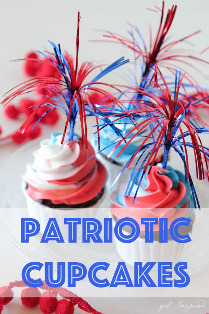 Patriotic Cupcakes - swirl together red, white, and blue for these stand-out cupcakes!