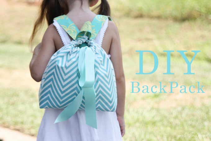 DIY Backpack Tutorial - what a fun project to make for little ones!  The perfect size to tote a snack and a book to the beach!