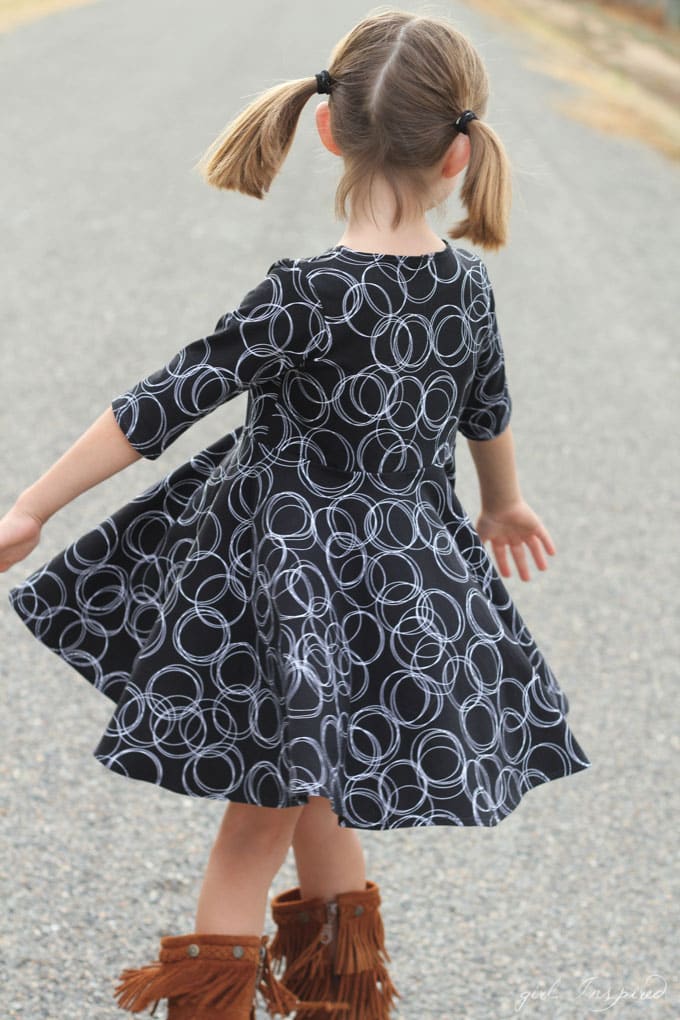 Three girls dress styles for Fall with the Four Corners fabric line!