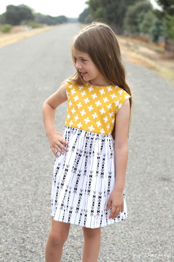 Three girls dress styles for Fall with the Four Corners fabric line! 