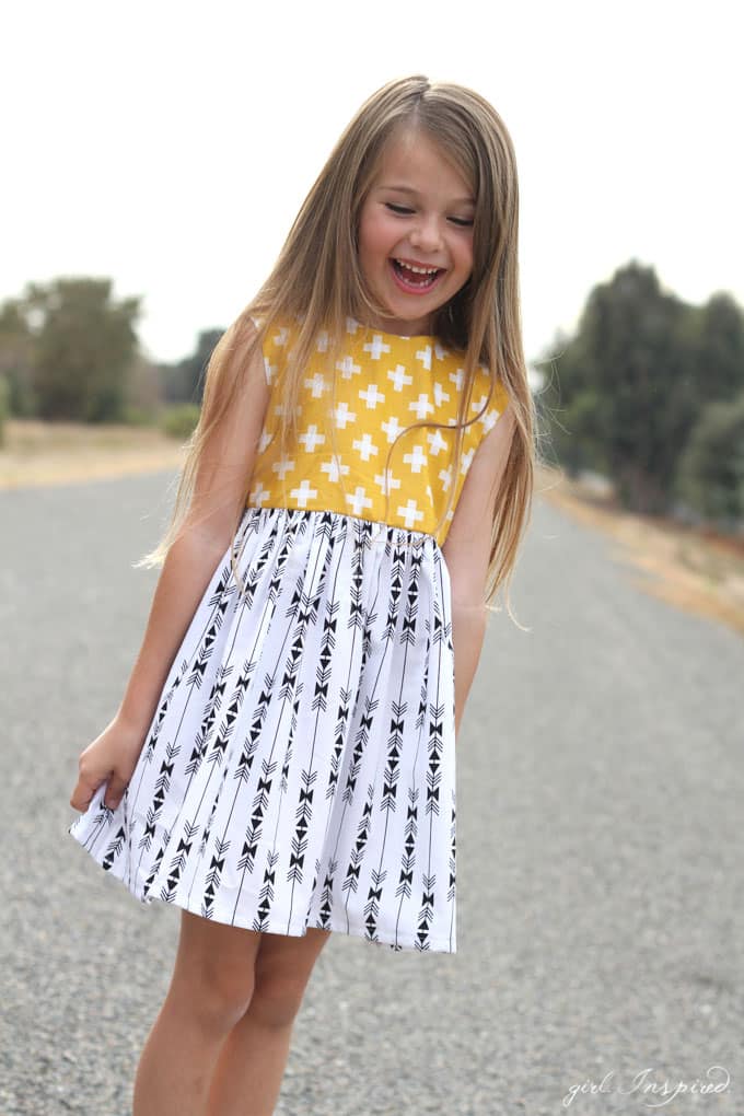 Three girls dress styles for Fall with the Four Corners fabric line! 