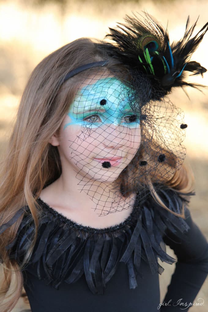 Easy Halloween Makeup for Kids: Peacock Edition - Real Advice Gal