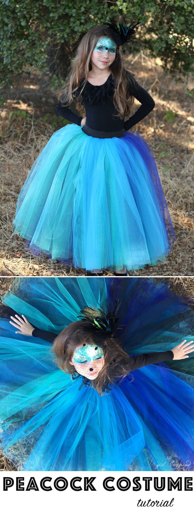 Make this dramatic tutu for a simple, but stunning Peacock Costume!