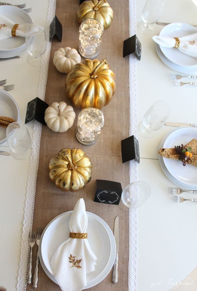 DIY Mason Jar Luminaries for the Thanksgiving Table - girl. Inspired.