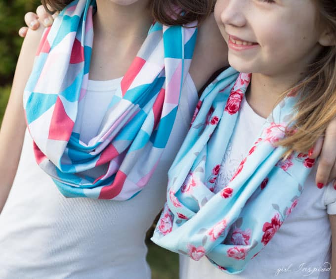 An infinity scarf is the perfect sewing project for kids!