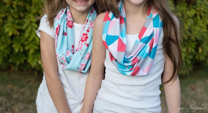An infinity scarf is the perfect sewing project for kids!