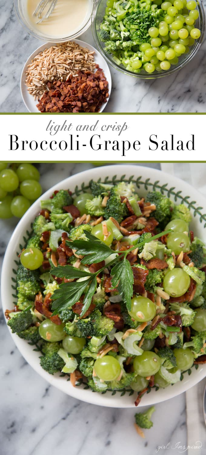 Broccoli Grape Salad - this version is light and creamy and the absolute best broccoli salad out there!