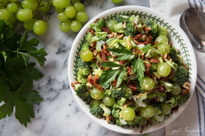 Broccoli Grape Salad - this version is light and creamy and the absolute best broccoli salad out there!