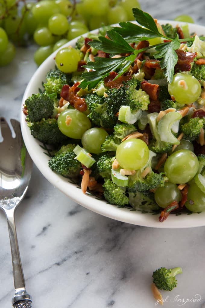 Broccoli Grape Salad - this version is light and creamy and the absolute best broccoli salad out there!